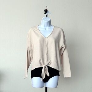ASTR the label loose fit long sleeve blouse ivory XS